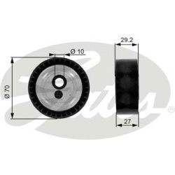 įtempiklio skriemulys, V formos rumbuotas diržas DriveAlign™
                                GATES                       