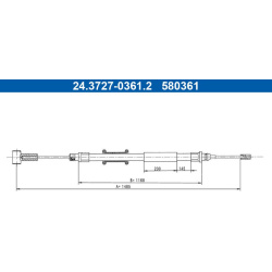 trosas, stovėjimo stabdys
                                ATE                                                24.3727-0361.2,