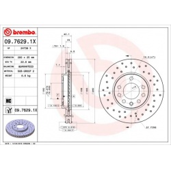 stabdžių diskas (1vnt) XTRA LINE - Xtra
                                BREMBO                                09.7629.1X, B