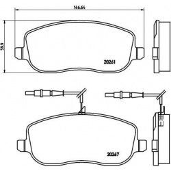 stabdžių trinkelių rinkinys, diskinis stabdys PRIME LINE
                                BREMBO                           