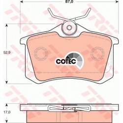 stabdžių trinkelių rinkinys, diskinis stabdys COTEC
                                TRW                                   