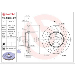 Stabdžių diskas XTRA LINE - Xtra
                                BREMBO                                                09.C