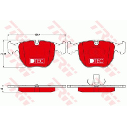 stabdžių trinkelių rinkinys, diskinis stabdys DTEC COTEC
                                TRW                              