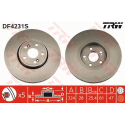 stabdžių diskas (1vnt) TRW SINGLE
                                                DF4231S, TRW, DF4231S, auto detalė