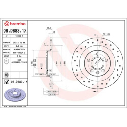stabdžių diskas (1vnt) XTRA LINE - Xtra
                                BREMBO                                             