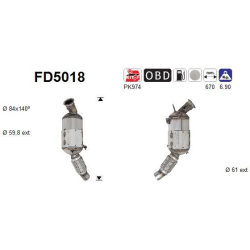 DPF, kietųjų dalelių filtras
                                                FD5018, AS, FD5018, auto detalė