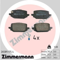 stabdžių trinkelių rinkinys, diskinis stabdys
                                ZIMMERMANN                                  
