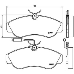 stabdžių trinkelių rinkinys, diskinis stabdys PRIME LINE
                                BREMBO                           
