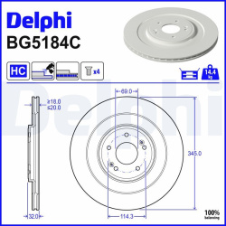 Stabdžių diskas
                                DELPHI                                                BG5184C, Nenurodytas 