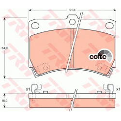 stabdžių trinkelių rinkinys, diskinis stabdys COTEC
                                TRW                                   