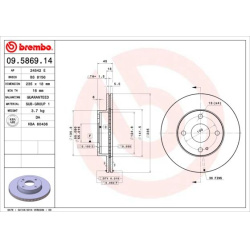 stabdžių diskas (1vnt) PRIME LINE
                                BREMBO                                                09.