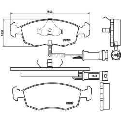 stabdžių trinkelių rinkinys, diskinis stabdys PRIME LINE
                                BREMBO                           