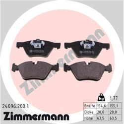 stabdžių trinkelių rinkinys, diskinis stabdys
                                ZIMMERMANN                                24