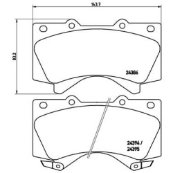 stabdžių trinkelių rinkinys, diskinis stabdys PRIME LINE
                                BREMBO                           