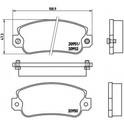 Stabdžių trinkelių rinkinys, diskinis stabdys PRIME LINE
                                BREMBO                           
