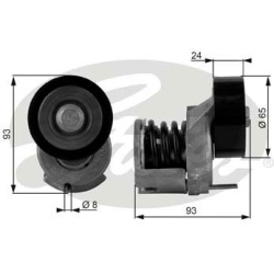 diržo įtempiklis, V formos rumbuotas diržas DriveAlign™
                                GATES                           