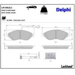 stabdžių trinkelių rinkinys, diskinis stabdys
DELPHI