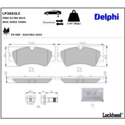 Stabdžių trinkelių rinkinys, diskinis stabdys
                                DELPHI                                      