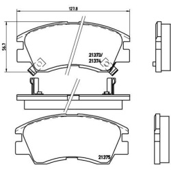 stabdžių trinkelių rinkinys, diskinis stabdys PRIME LINE
                                BREMBO                           