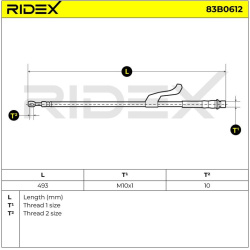 Stabdžių žarnelė
                                RIDEX                                                83B0612, Nenurodyta