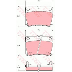 stabdžių trinkelių rinkinys, diskinis stabdys COTEC
                                TRW                                   