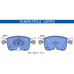 stabdžių trinkelių rinkinys, diskinis stabdys ATE Ceramic
                                                13.0470-7373.2, 
