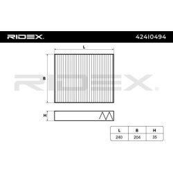 Filtras, salono oras
                                RIDEX                                                424I0494, Nenurodyt