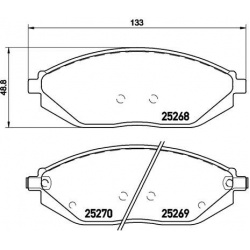 stabdžių trinkelių rinkinys, diskinis stabdys PRIME LINE
                                BREMBO                           