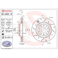 stabdžių diskas (1vnt)
BREMBO 09.A200.1S, BR