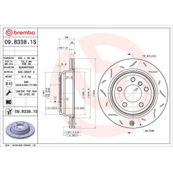 stabdžių diskas (1vnt)
                                BREMBO                                                09.B338.1S, BR