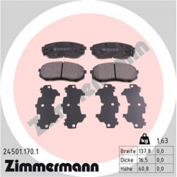 stabdžių trinkelių rinkinys, diskinis stabdys
                                ZIMMERMANN                                24