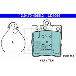 stabdžių trinkelių rinkinys, diskinis stabdys ATE Ceramic
                                                13.0470-4065.2, 