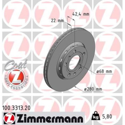 stabdžių diskas (1vnt) COAT Z
                                ZIMMERMANN                                100.3313.20, Nenuro