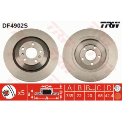 stabdžių diskas (1vnt) TRW SINGLE
                                                DF4902S, TRW, DF4902S, auto detalė