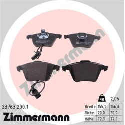 stabdžių trinkelių rinkinys, diskinis stabdys
                                ZIMMERMANN                                23