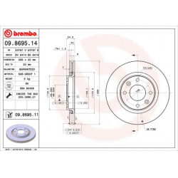 Stabdžių diskas PRIME LINE
                                BREMBO                                                09.8695.14