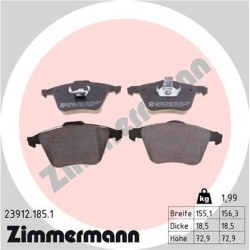 stabdžių trinkelių rinkinys, diskinis stabdys
                                ZIMMERMANN                                23