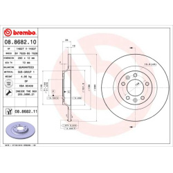stabdžių diskas (1vnt) PRIME LINE - UV Coated
                                BREMBO                                       