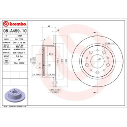 stabdžių diskas (1vnt) PRIME LINE
                                BREMBO                                                08.