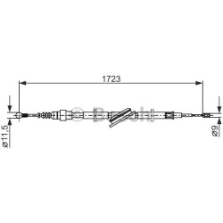 trosas, stovėjimo stabdys
                                BOSCH                                                1987477686, B