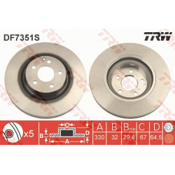 stabdžių diskas (1vnt) TRW SINGLE
                                                DF7351S, TRW, DF7351S, auto detalė