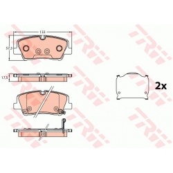 stabdžių trinkelių rinkinys, diskinis stabdys
TRW