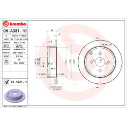 stabdžių diskas (1vnt) PRIME LINE
                                BREMBO                                                08.