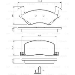 stabdžių trinkelių rinkinys, diskinis stabdys
                                BOSCH                                       