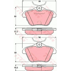 stabdžių trinkelių rinkinys, diskinis stabdys
                                TRW                                         