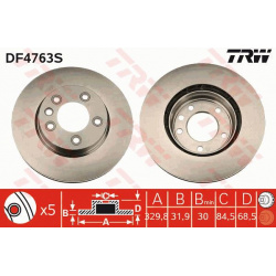 stabdžių diskas (1vnt) TRW SINGLE
                                                DF4763S, TRW, DF4763S, auto detalė