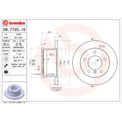 stabdžių diskas (1vnt) PRIME LINE
                                BREMBO                                                08.