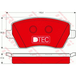stabdžių trinkelių rinkinys, diskinis stabdys DTEC COTEC
                                TRW                              