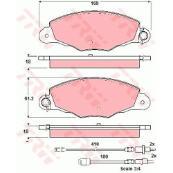 stabdžių trinkelių rinkinys, diskinis stabdys
TRW