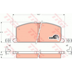 stabdžių trinkelių rinkinys, diskinis stabdys COTEC
                                TRW                                   